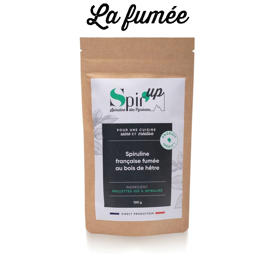 Le produit inédit de la ferme locale Spirup est le sachet de spiruline fumée au bois de hêtre. Une saveur unique pour ceux qui n'aiment pas le goût de la spiruline industrielle