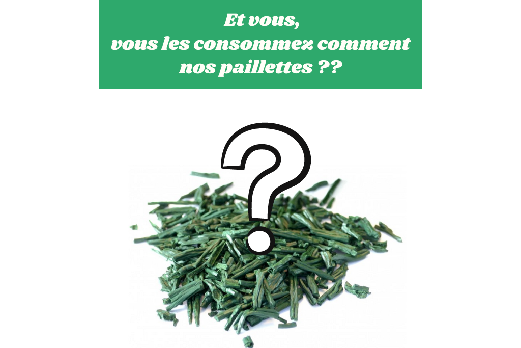 La spiruline se consomme pour le bien être et la santé, dans l'alimentation quotidienne avec une source de vitamine C pour fixer le fer qui aide à lutter contre la fatigue.