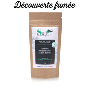 Une spiruline locale et artisanale fumée au bois de hêtre par une maison bio situé en Aquitaine, qui s'applique à en conserver tous les bienfaits naturels.